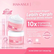 HANASUI Glow Expert Day Cream New Improved Formula 15g | Gel Cream Ringan No Whitecast Mencerahkan &