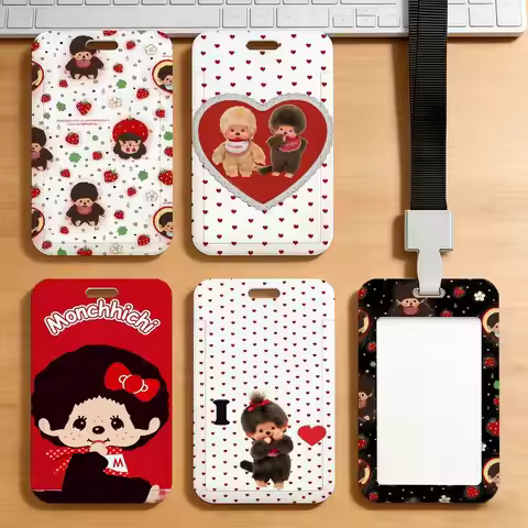 Fashion M-Monchhichi-M Card Holder Work Permit Access Bus Subway Cards Protective Sleeve