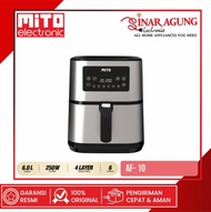 MITO MITOAF10 / MITO-AF10 AIR FRYER 6 LITER SILVER - 100% ORI