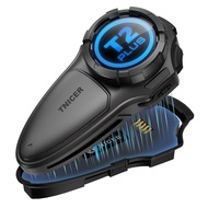 TNICER T2Plus Motorcycle Intercom – MESH 3.0 (10 riders/1500m) Simultaneous Intercom & Music/GPS
