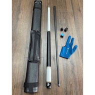 Carbon Billiard Cue - Laser cue - 100% full carbon top - Comes with leather case, gloves, cue