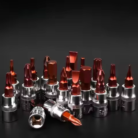 6pcs 1/4 Inch S2 Drive Hex Bit Sockets Set H3 H4 H5 H6 H7 H8 Metric Screwdriver Bit Sockets Hand Too