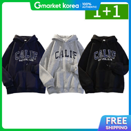 OMT | 1+1 Mens Oversized Fleece-Lined Hoodie 5XL Black Gray Mens Hoodie Winter Long Sleeve T-Shirt B