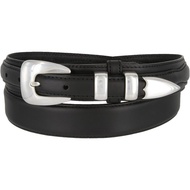 Oil Tanned Genuine Leather Ranger Belt With Sterling Silver Smooth Buckle