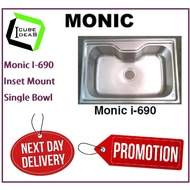 Monic I-690 - Inset Mount Single Bowl / FREE EXPRESS DELIVERY