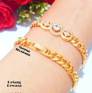 Gelang Tangan Model Rantai Permata Cantik Lapis Emas 24k Anti Karat Perhiasan Pashion Terbaru 2022