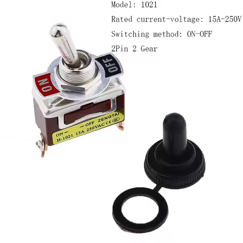 E-TEN1021 on off switch Miniature On Off Small SPST Toggle Switch Heavy Duty with Waterproof Cover 1