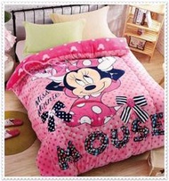 小花花日本精品♥ Hello Kitty 迪士尼米妮法蘭絨毯被 暖暖被 鋪棉毯被 保暖 粉色甜心