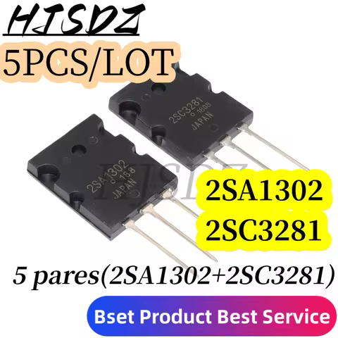 Nuevo original, 5 pares (10 piezas)/lote 2SA1302 + 2SC3281 o 2SA1301 + 2SC3280 TO-3PL 17A 200V 200W 
