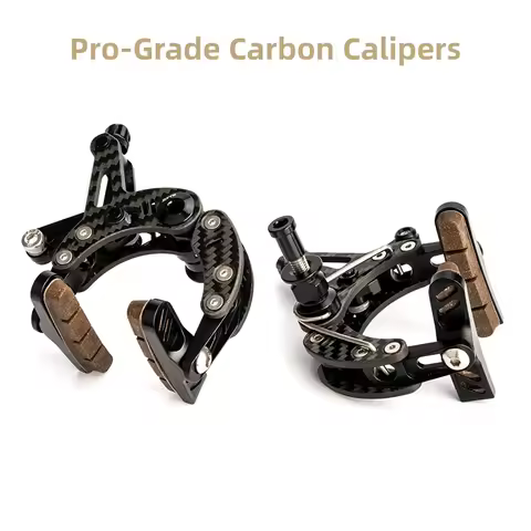 ZTTO Carbon Road Bike Brake Dual Pivot Calipers 158g Ultimate Lightweight Side Pull Rim Brake C Clip
