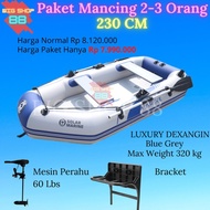 PAKET PERAHU MANCING PERAHU KARET TIUP ANGIN PVC MESIN PERAHU BRACKET PERAHU TEBAL KUAT SOLAR MARINE