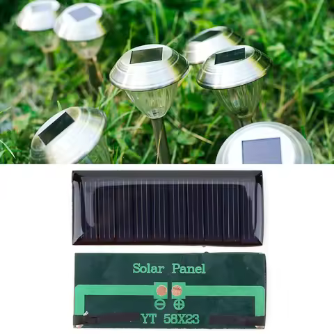 Compact 5V 0.23W Pocket Solar Charging Panel for DIY Projects Solar Toys and Small LED Lights 58x23M