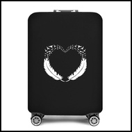 Luggage Cover Apply 18-32 Inch Suitcase Protective Covers Travel Feather Print Baggage Black Cover