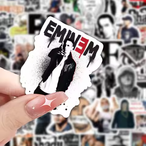 10/60PCS Hot Eminem Rapper Graffiti Stickers Cool Cartoon Decal Hip Hop Car Motorcycle Travel Luggag