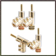 [I O J E] 4Pcs Banana Plugs 45 Degree Angled Banana Connectors Screw Locking Connectors for AV Receiver,Amplifier,Speaker Gold