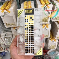 Móng úp HSM phom Tròn (Trong - Đục) hộp 500 đủ size móng trang trí móng làm nail - TGN937