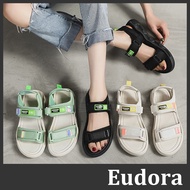 [Eudora] Flat Sandals Sports Thick-Soled Velcro Sole Waterproof Tape Beach Shoes