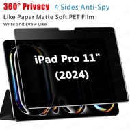 360° Privacy Screen Protector for iPad Pro 11 Inch M4 2024 A2836 A2837 A3006 Anti Blue Light Anti-Sp