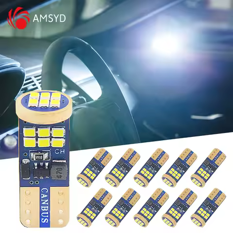 10PCS W5W T10 Led Bulbs Canbus 4014 18SMD 6000K 168 194 Led 5w5 Car Dome Reading License Plate Readi