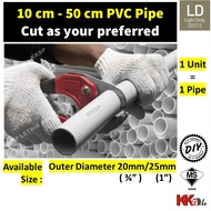 (10 to 50cm) PVC Pipe 20mm 25mm cut as your preferred length Pipe for DIY Gardening Pipe 10cm 20cm 3