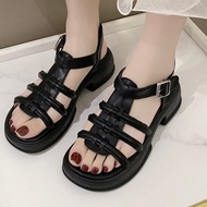 Women's wedge sandals with 4p heel, thin straps, 3 straps - X051