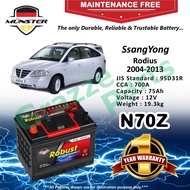 Münster Robust MF CMF N70Z | N70ZR | NX120-7R | 95D31R (75AH) Car Battery Bateri Kereta for SsangYon
