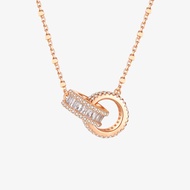 CTS สร้อยคอเงินแท้ 925 ประดับโซ่คู่ ทรงโซ่ CHOW TAI SENG S1PC1133R S1PC1133W