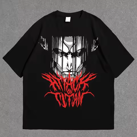 Anime Tshirt Men Attack on Titan Shirt AOT Eren Yeager Merch