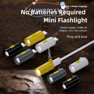 CHIHIRO1X3EE Type-C Mini Flashlight, with Lanyard Portable USB C Emergency Lamp,  Plug and Play 230 