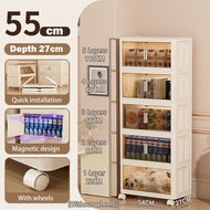 【BIGEST 90CM】StyleDwell L45-90cm (3-6 Layers) Large 2 Doors Foldable Stackable Storage Cabinet  With