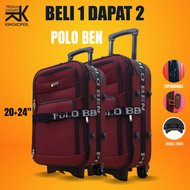 Koper Set 20+24 inch Polo Ben  -  koper kabin - koper bagasi - Tas Travel - koper kain - koper anti 