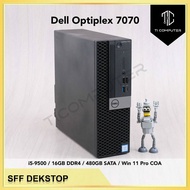 Dell Optiplex 7070 SFF Intel i5-9500 16GB RAM 480GB SATA SSD Win 11 Pro Refurbished Desktop PC