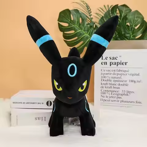 31cm Pokemon Plush Shiny Umbreon Standing Soft Stuffed Animals Dolls Anime Eevee Sylveon Vaporeon Fl