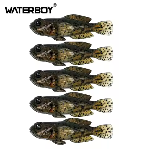 5pcs/Pack 75mm 9.3g Goby Soft Bait 0.33oz 3inch Swimbait Finest Detailed Softbait Fishing Lure
