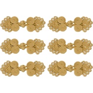 MECCANIXITY 6 Pairs Chinese Knots Frog Buttons Closure Camel Sewing Buttons Fasteners with Beads for