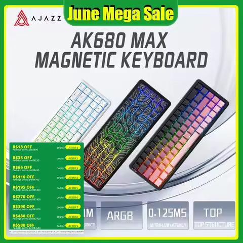 AJAZZ AK680 MAX Mechanical Keyboard Magnetic Switch 65% Gaming Keyboards Rapid Trigger 0.01mm 8K ARG