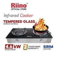 Riino Infrared Tempered Glass Top 2 Burners Gas Stove (702I)