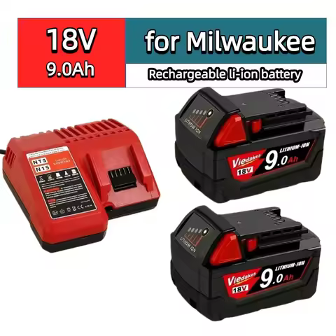18V 9Ah 18650 Lithium Battery Viedakes Original for Milwaukee Battery Compatible with M18 48-11-1850