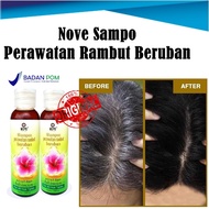 Promo Shampo penghilang rambut putih Nove BPOM shampoo penghitam rambut uban menghilangkan uban ramb