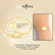 【 2025 SPECIAL PROMO 】SILVERA 24K Gold Plated Myriad Blitz Medallion Bracelet with ¼ Dinar Coin - FO