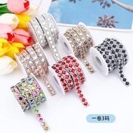 Ready Stock Adhesive Rhinestone Diamond Strip Clothing Accessories Diamond Sticker Diamond Jewelry w