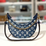 全新LV牛仔月亮包,M81166 , Loop Monogram, Jacquard Denim, Loop Bleu, #BRAND NEW #香榭站正品