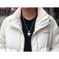 Silver necklace for men, simple plain silk shape, 9999 pure silver