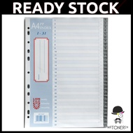 Lion File Grey PP Index Divider 31 Day / Plastic Filing Separator For Daily use (1 to 31) / Plastic 