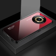 เคส Realme 11 Pro 5G Realme 11 Pro + 5G สีรุ้งแสงรุ่งอรุณสุดหรู "สวัสดี" สีรุ้งเคสกระจกนิรภัยมันวาวเ