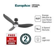 EuropAce CoolAce 52" 3 blades Ceiling Fan  | ECF52R | High-Quality BLDC Motor with Adjustable Speeds