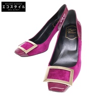 Roger Vivier [成色極佳] 麂皮/漆皮方頭高跟鞋，尺寸 36 1/2 [二手]