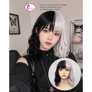Ryuuta Wig Basic Cap Bob Wave Cruella 2 Tone Black White