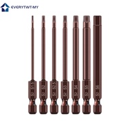 【EVERYTWT】65mm H1.5-H6 Alloy Steel Magnetic Hex Head Screwdriver Bits Screw Driver Tools
