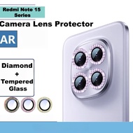 For Redmi Note 15 4G/15Pro 5G/15Pro+ 5G Camera Lens Protector Diamond+Tempered Glass For Redmi Note 